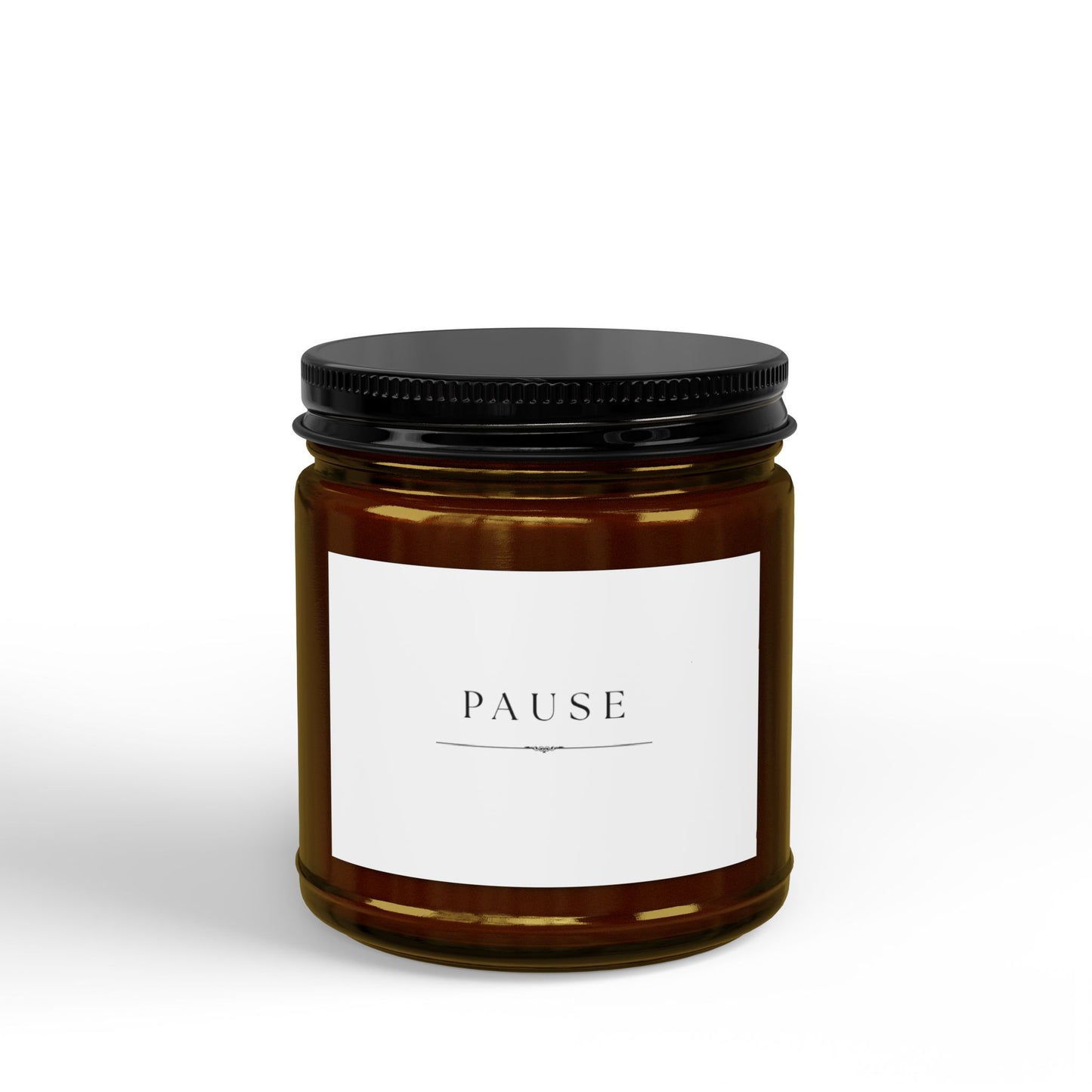 Pause Scented Soy Candle - Amber Jar with Black Lid (4oz & 9oz)
