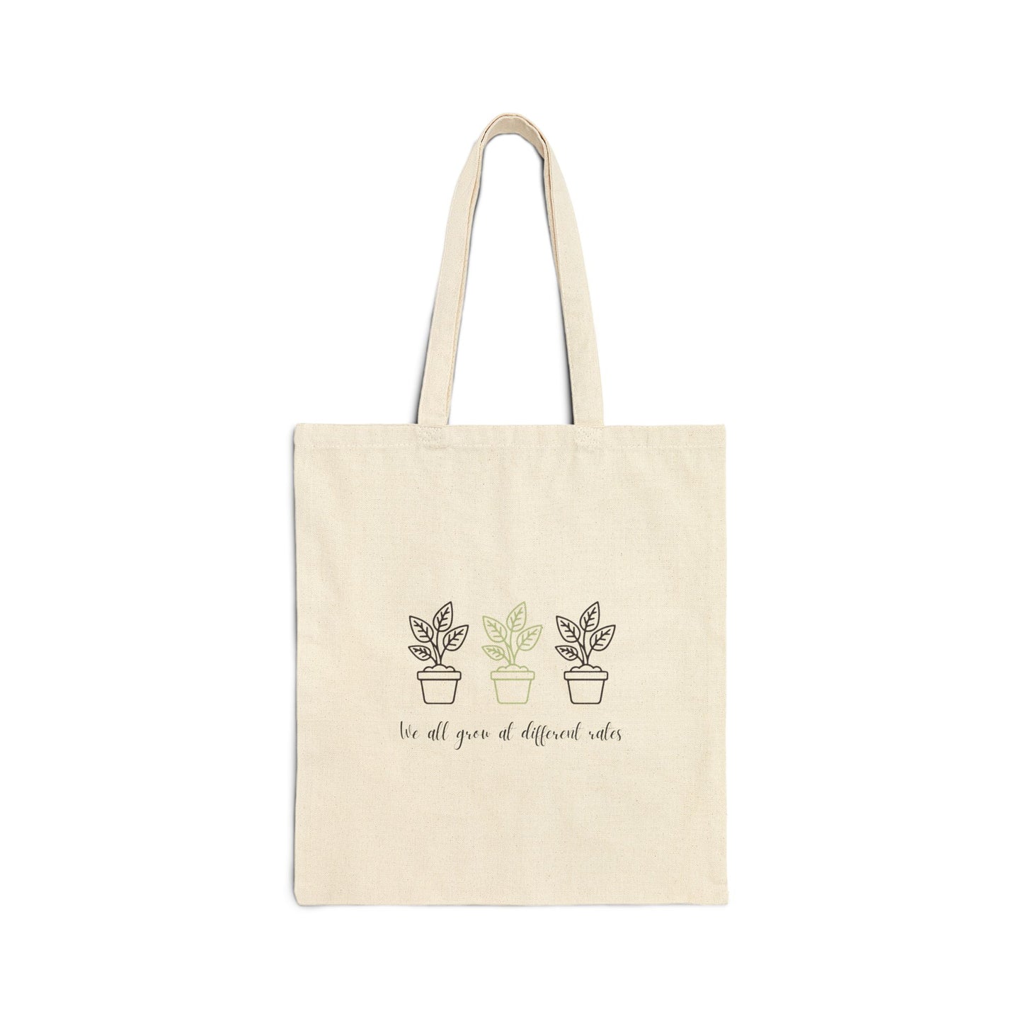 Plant Lover Tote Bag – “We’re All Grown a Different Color” Cotton Canvas Grocery & Market Bag