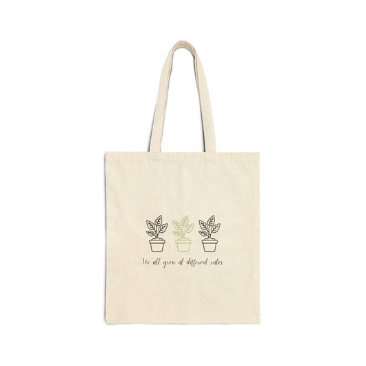Plant Lover Tote Bag – “We’re All Grown a Different Color” Cotton Canvas Grocery & Market Bag
