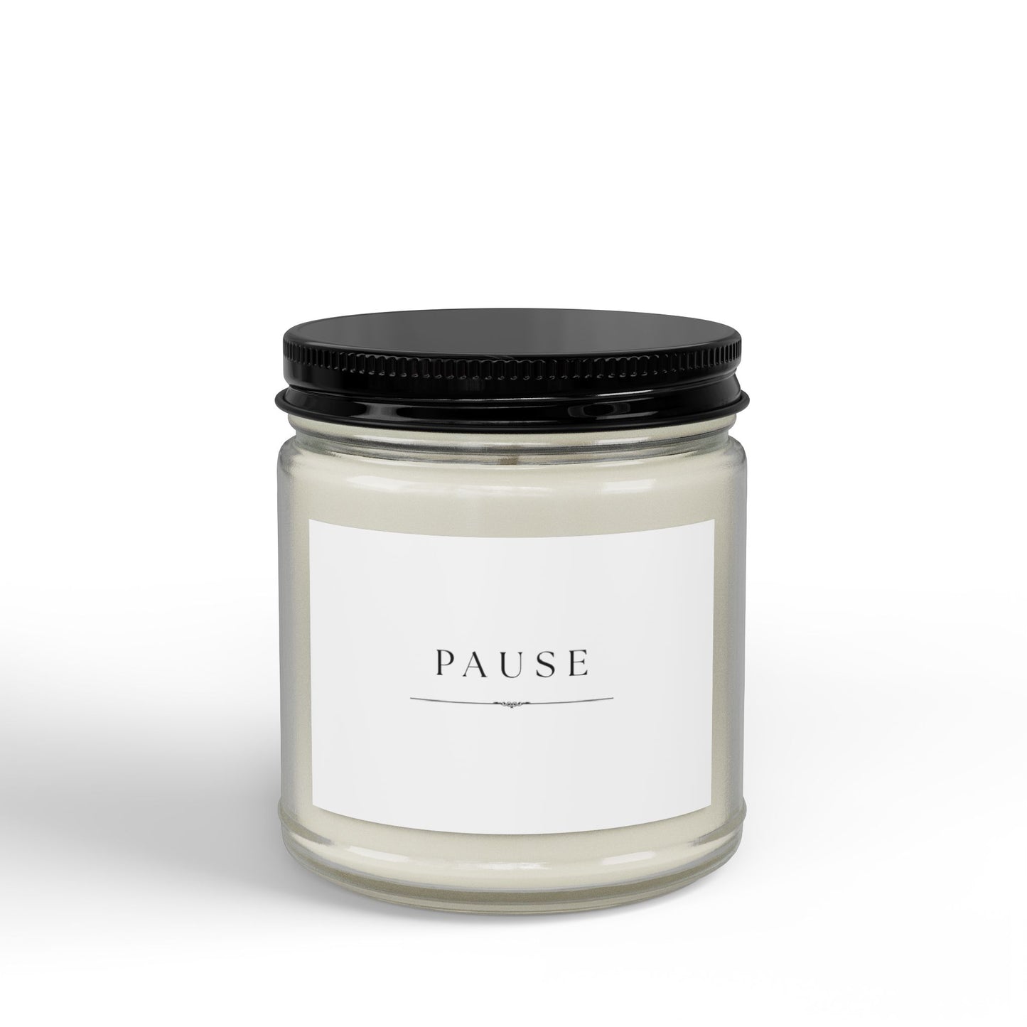 Pause Scented Soy Candle - Amber Jar with Black Lid (4oz & 9oz)