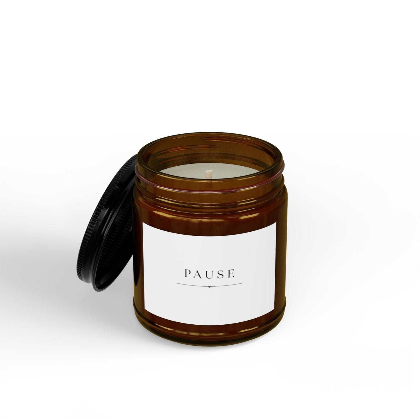 Pause Scented Soy Candle - Amber Jar with Black Lid (4oz & 9oz)