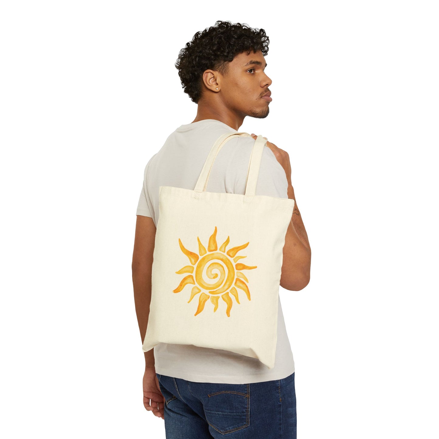 Sunburst Spiral Tote Bag – Canvas Market Grocery Beach Tote
