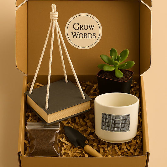 Grow Words:  A Book Hanger & DIY Plant kit